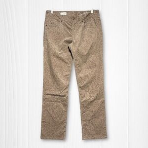 Gap Corduroy Leopard Print Real Straight Leg Pants Womens 27 Grey Brown
